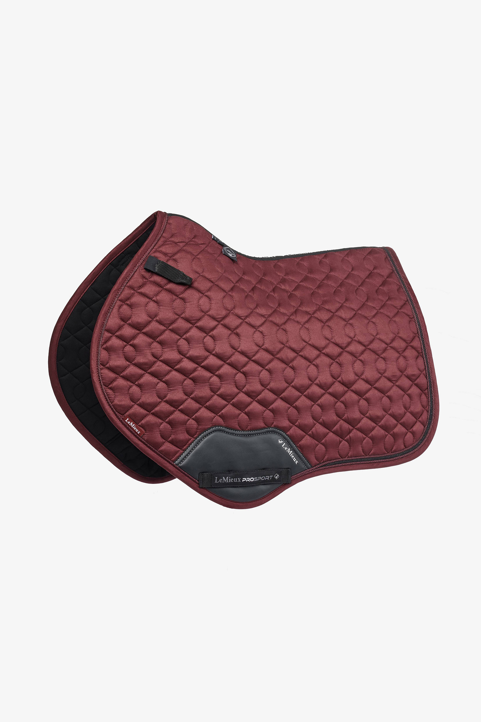 Burgundy Tapis de selle saut d'obstacles LeMieux Daim Close Contact Cristaux