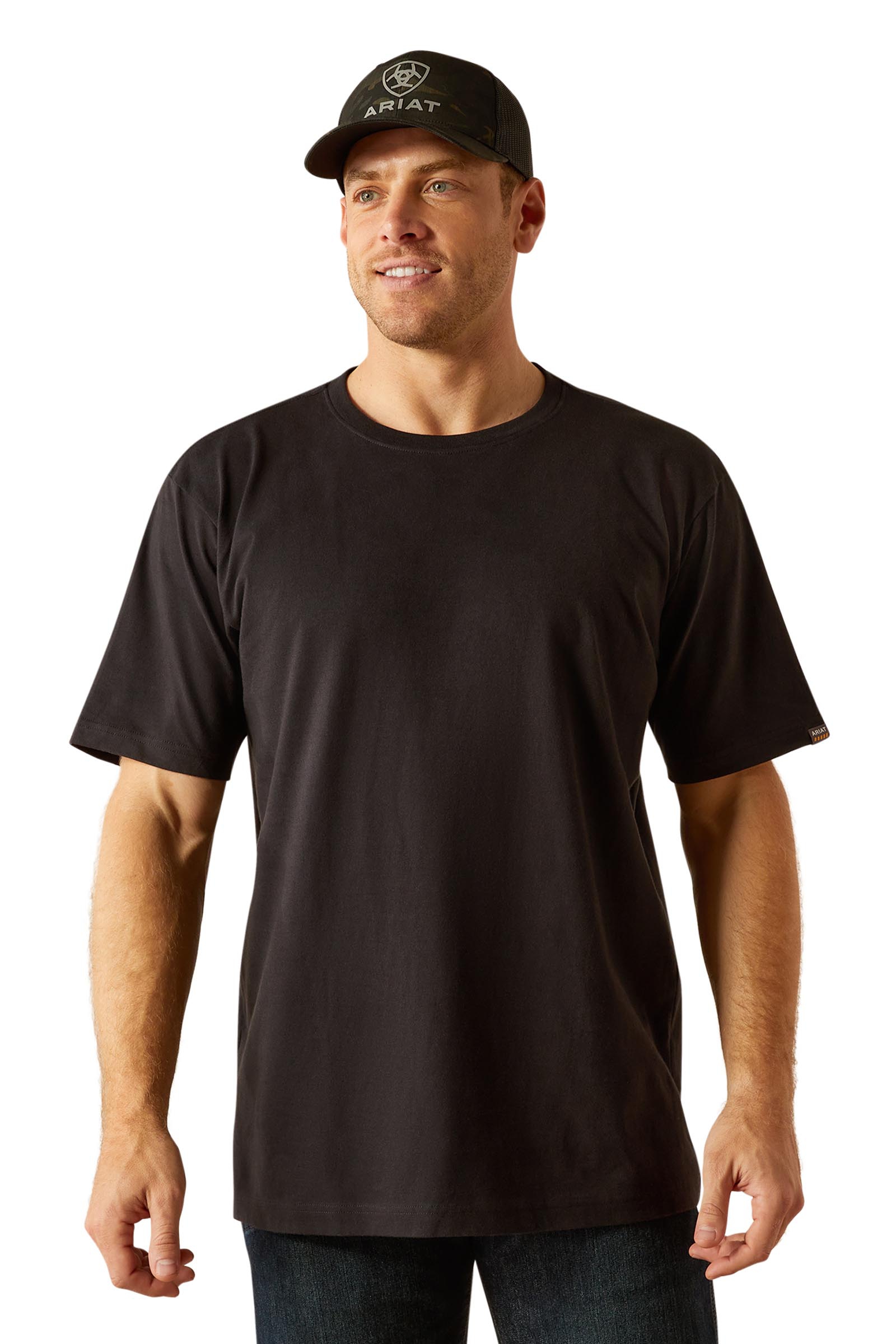 Black Ariat Rebar Cotton Strong Standard T-shirt homme