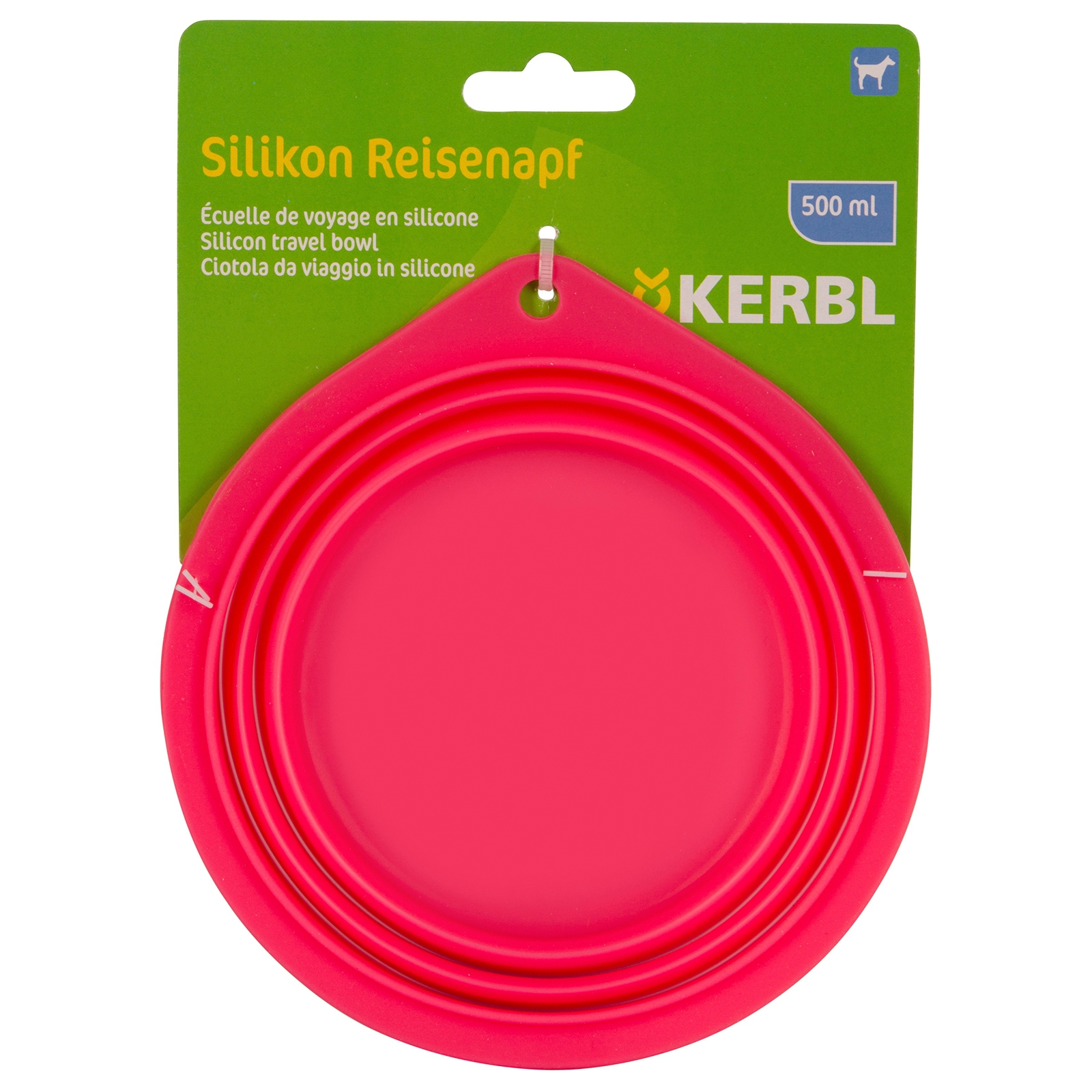 Kerbl Gamelle de voyage en silicone, 500ml