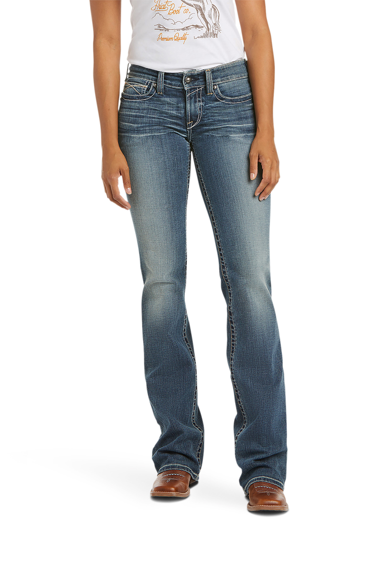 Ariat Whipstitch R.E.A.L. Bootcut stretch jeans avec taille mi-haute