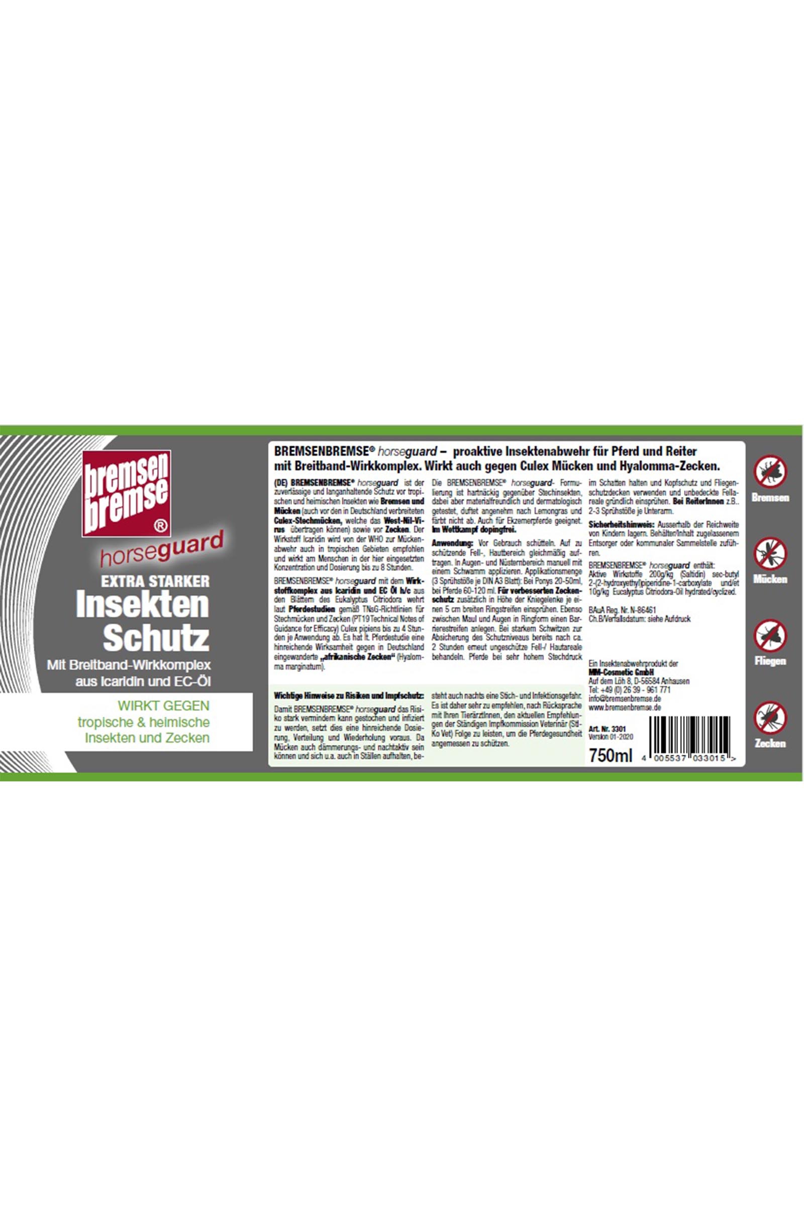 Spray anti-insectes Horseguard Bremsenbremse, 750 ml