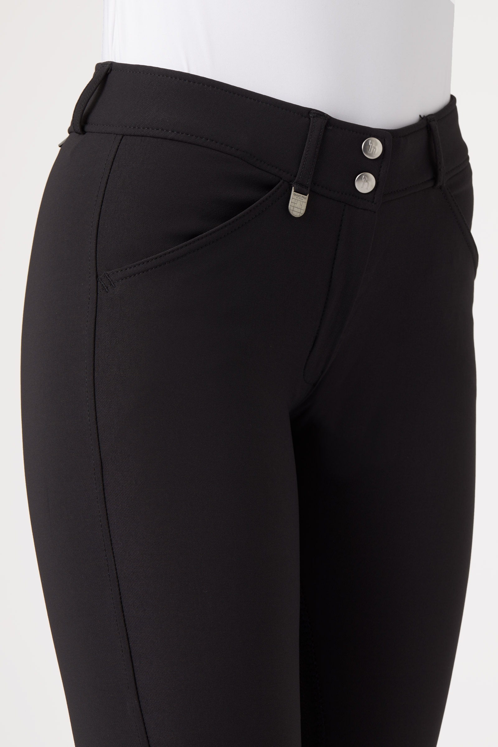 Horze Grand Prix pantalon d’équitation femme à fond intégral en cuir, UPF 50+