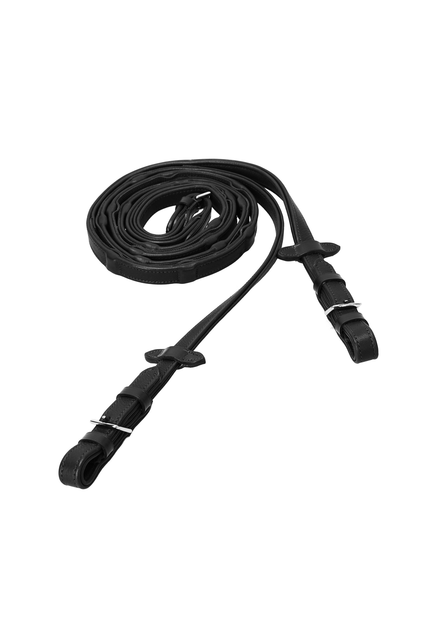 black/silver Schockemöhle Sports Durasoft Rênes avec grip larges (18 mm)