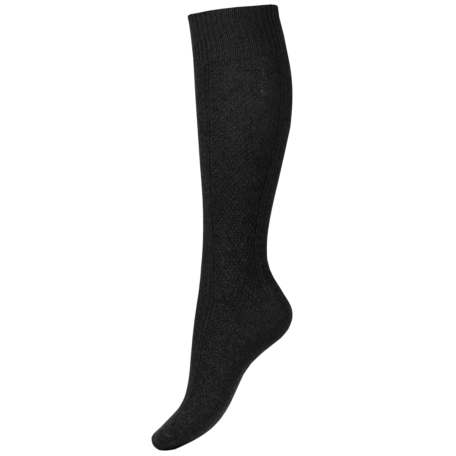 Asphalt Dark Grey Chaussettes de cavalier hiver laine m&eacute;lang&eacute;e  Horze Clara
