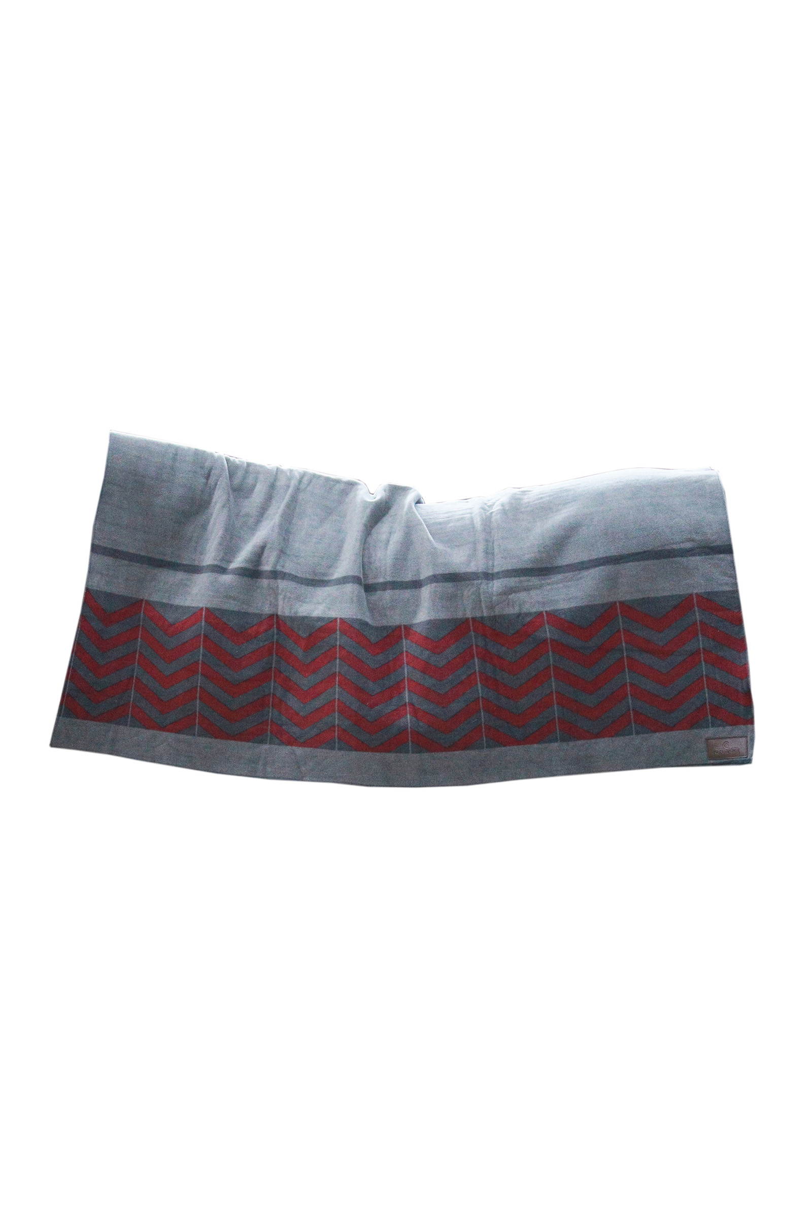 Grey/Dark Red Kentucky Horsewear Couverture séchante carré Heavy