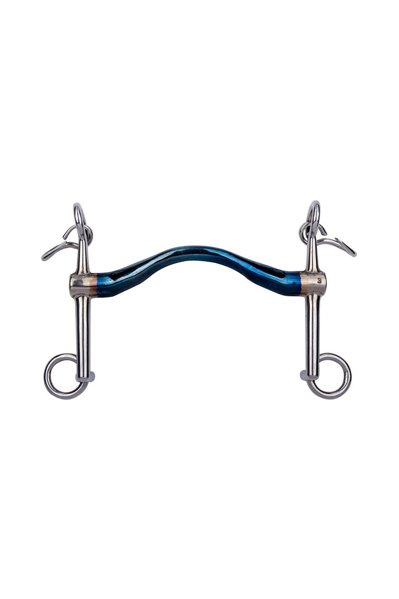 Mors de bride Trust Equestrian Acier Doux Bleu Salivant Fixe L'Hotte Passage de Langue medium