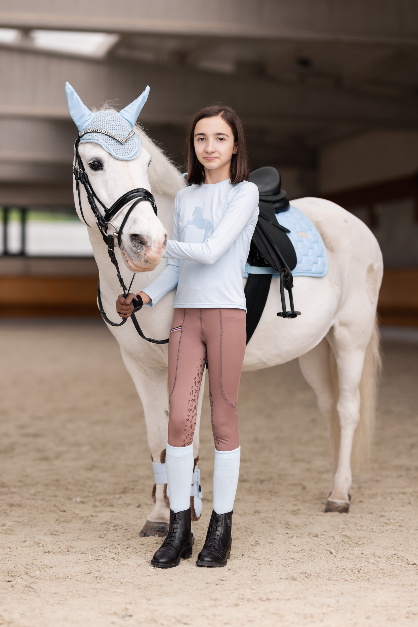 T-shirt &agrave; manches longues fonctionnel Horze Flora, enfant