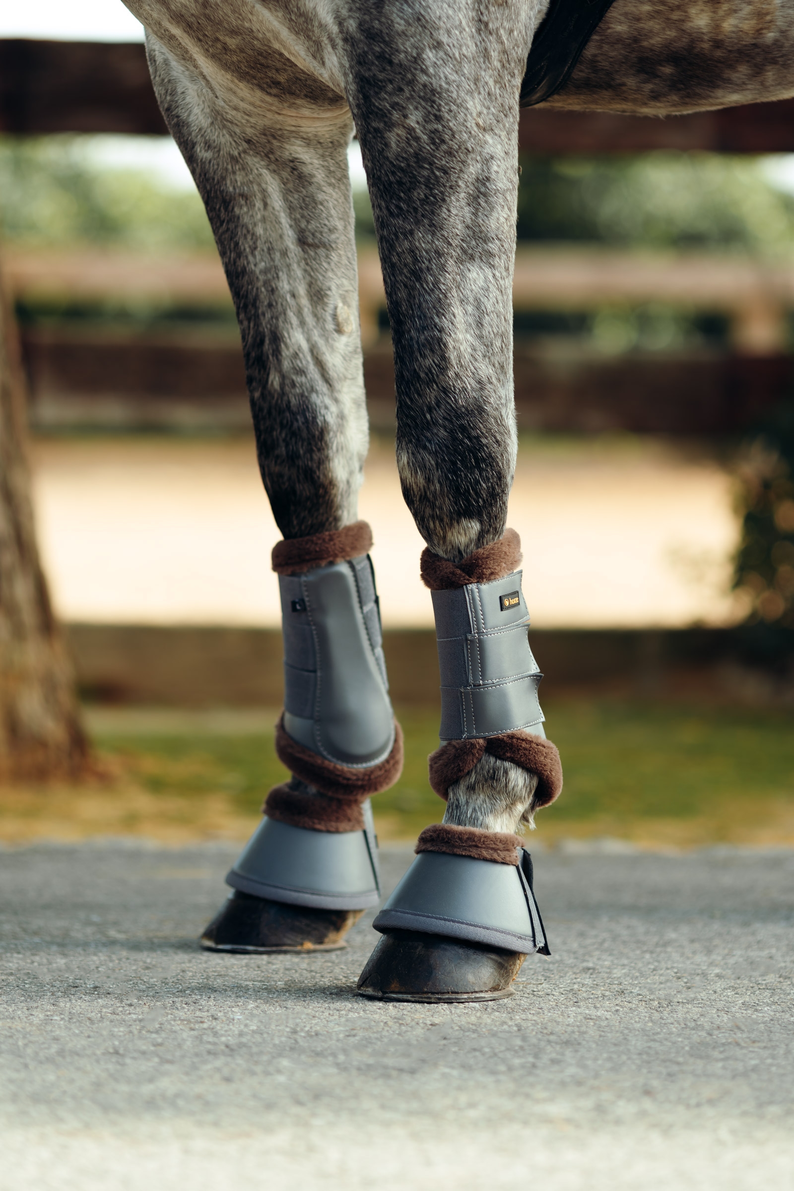 Guêtres de protection fermées protège-tendons avec doublure fausse fourrure Horze Houston