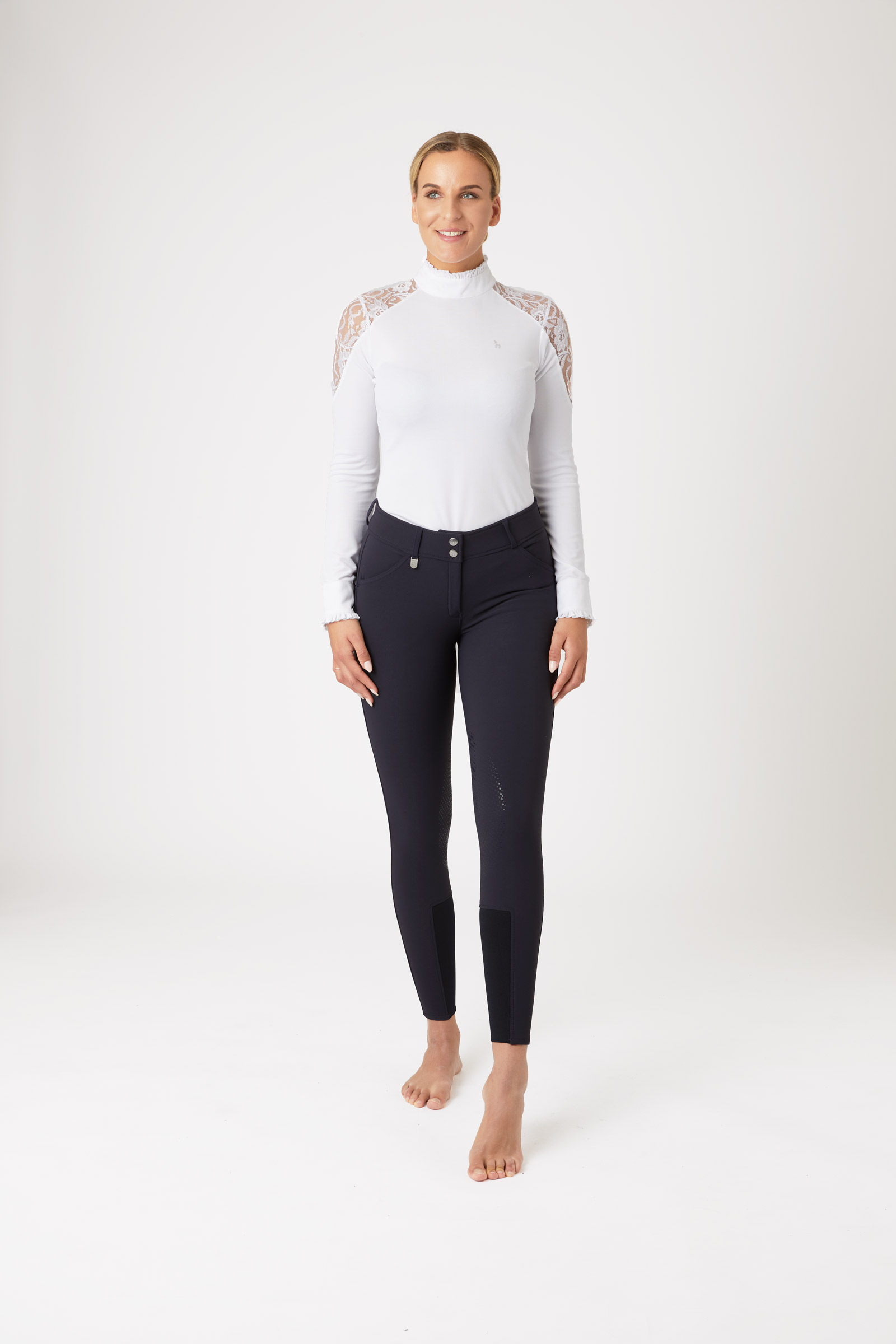 Horze Grand Prix pantalon d’équitation femme avec grip silicone aux genoux, UPF 50+